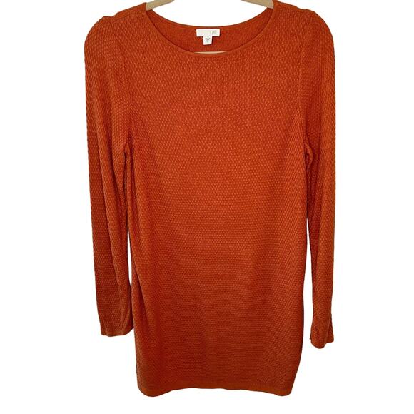 J.Jill Tunic Sweater Women’s Small Viscose Cotton Blend Burnt Orange Lightweight - Picture 1 of 11